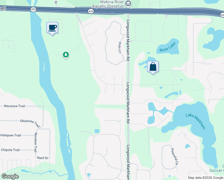 map of restaurants, bars, coffee shops, grocery stores, and more near 8686 Crested Eagle Place in Sanford