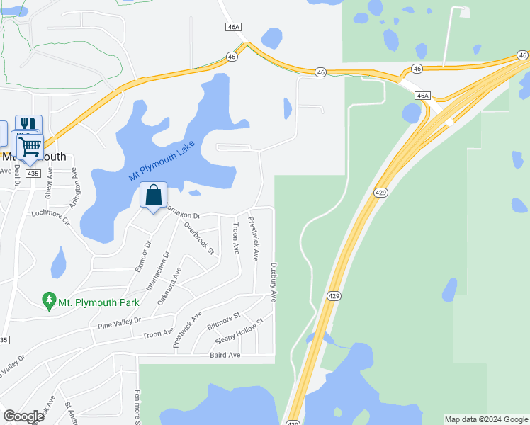 map of restaurants, bars, coffee shops, grocery stores, and more near 26434 Sackamaxon Drive in Sorrento
