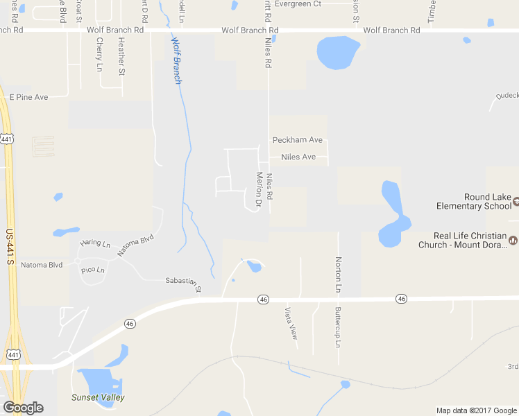 map of restaurants, bars, coffee shops, grocery stores, and more near 1085 Niles Road in Mount Dora