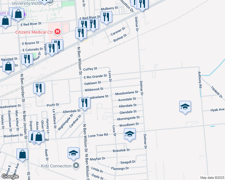 map of restaurants, bars, coffee shops, grocery stores, and more near 3307 Wildwood Street in Victoria