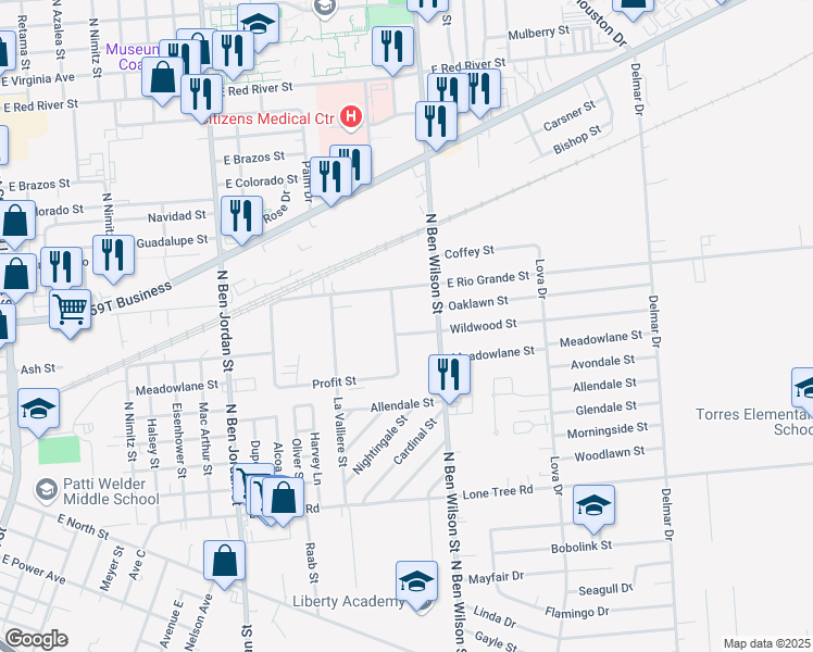 map of restaurants, bars, coffee shops, grocery stores, and more near 2802 Wildwood Street in Victoria