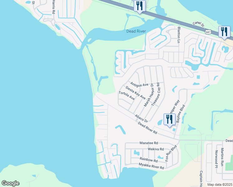map of restaurants, bars, coffee shops, grocery stores, and more near 4161 Abaco Drive in Tavares