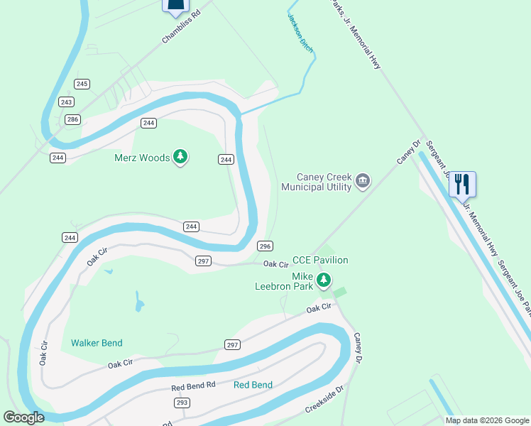 map of restaurants, bars, coffee shops, grocery stores, and more near 159 County Road 296 in Bay City