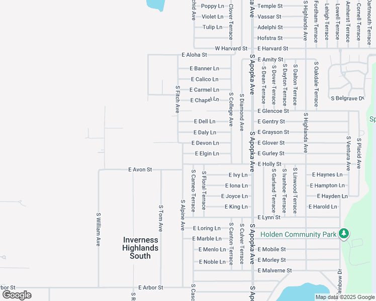 map of restaurants, bars, coffee shops, grocery stores, and more near 6001 East Devon Lane in Inverness