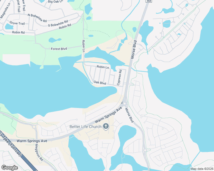 map of restaurants, bars, coffee shops, grocery stores, and more near 103 Robin Lane in Wildwood
