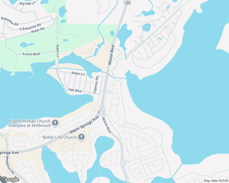 map of restaurants, bars, coffee shops, grocery stores, and more near Buck Street in Wildwood