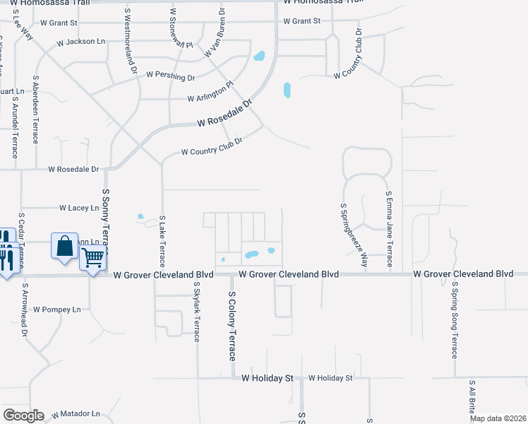 map of restaurants, bars, coffee shops, grocery stores, and more near 6505 West Robin Lane in Homosassa