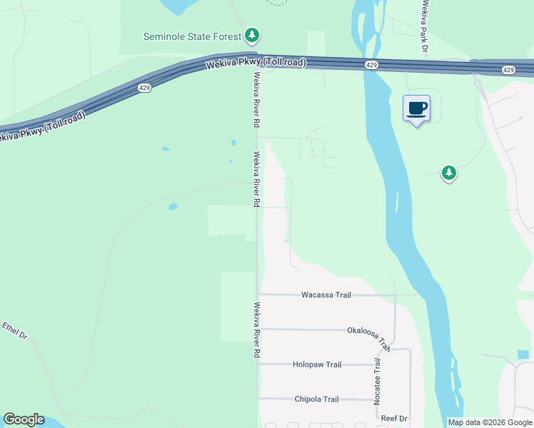 map of restaurants, bars, coffee shops, grocery stores, and more near 31442 Wekiva River Road in Sorrento