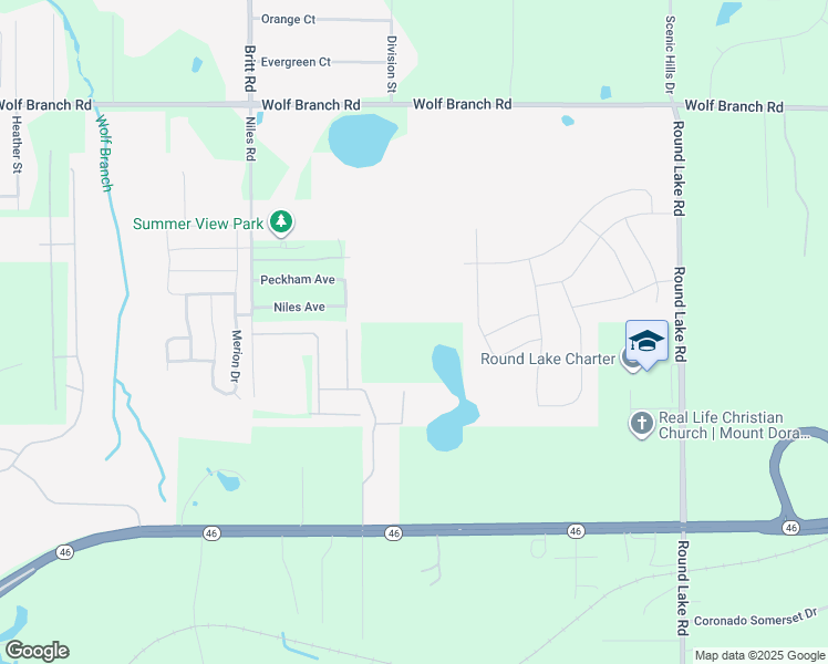 map of restaurants, bars, coffee shops, grocery stores, and more near 31434 Sand Lake Drive in Mount Dora