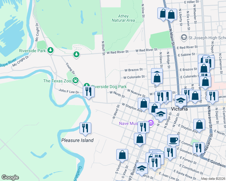map of restaurants, bars, coffee shops, grocery stores, and more near 732 Smith Street in Victoria