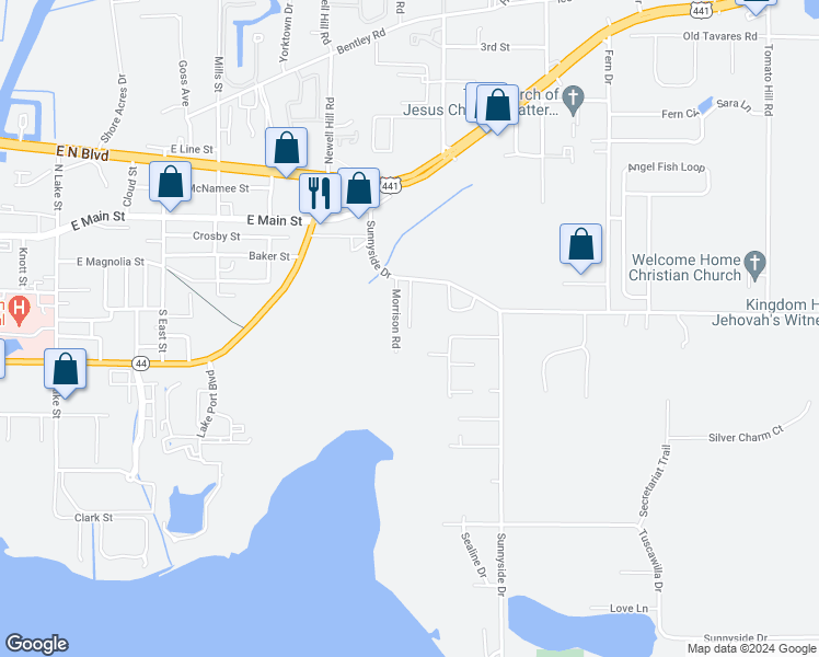 map of restaurants, bars, coffee shops, grocery stores, and more near 556 Paulling Drive in Leesburg
