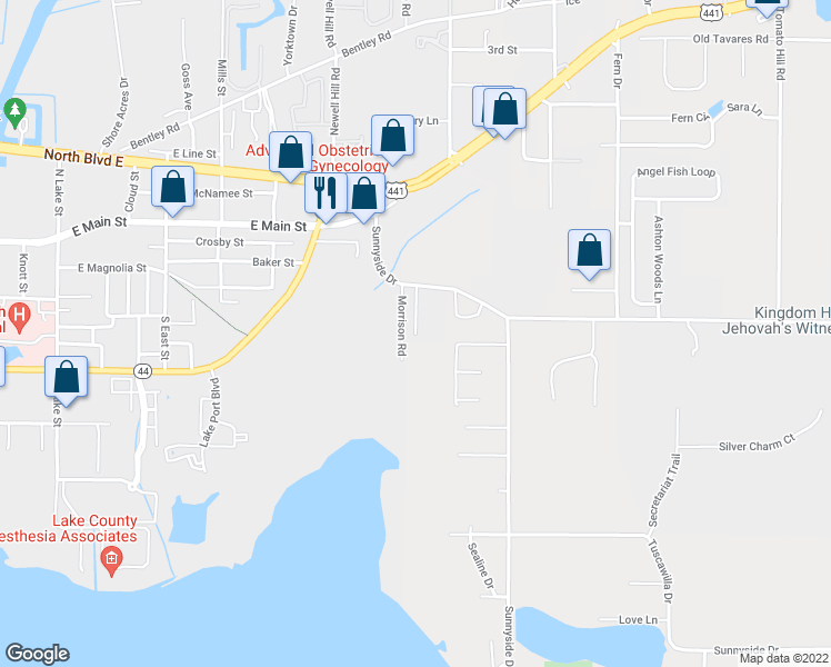 map of restaurants, bars, coffee shops, grocery stores, and more near 549 Paulling Drive in Leesburg