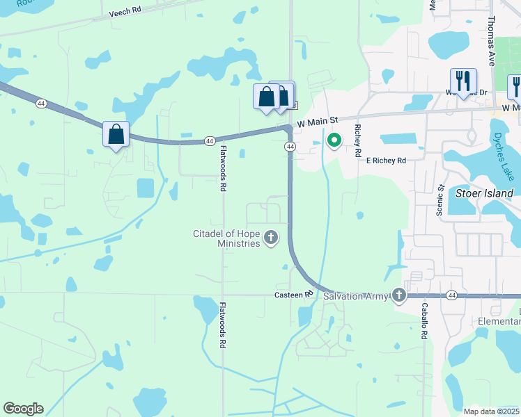 map of restaurants, bars, coffee shops, grocery stores, and more near 3420 Southwinds Cove Way in Leesburg