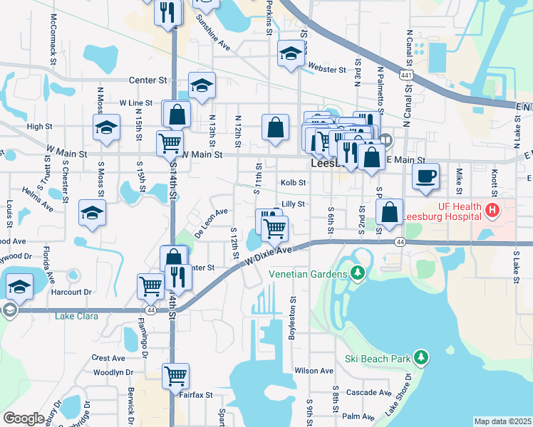 map of restaurants, bars, coffee shops, grocery stores, and more near 1010 Carlton Court in Leesburg