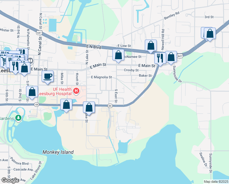 map of restaurants, bars, coffee shops, grocery stores, and more near 1000 June Drive in Leesburg