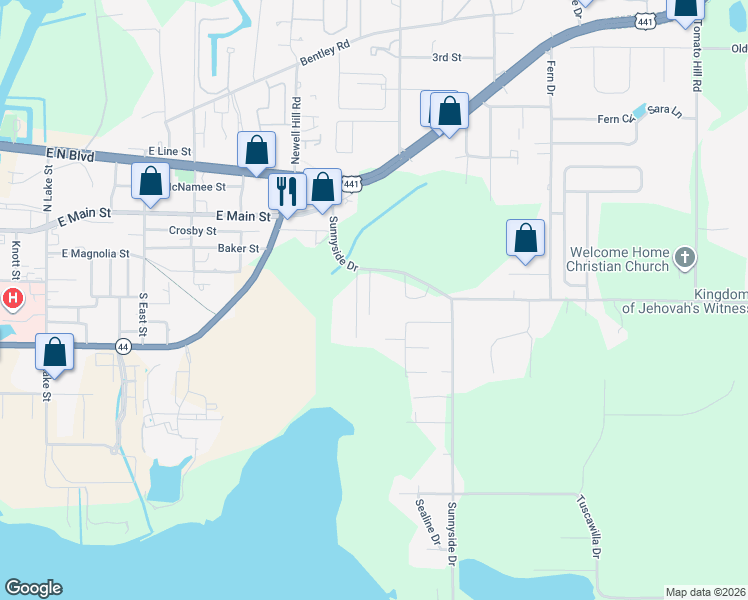 map of restaurants, bars, coffee shops, grocery stores, and more near 532 Paulling Drive in Leesburg