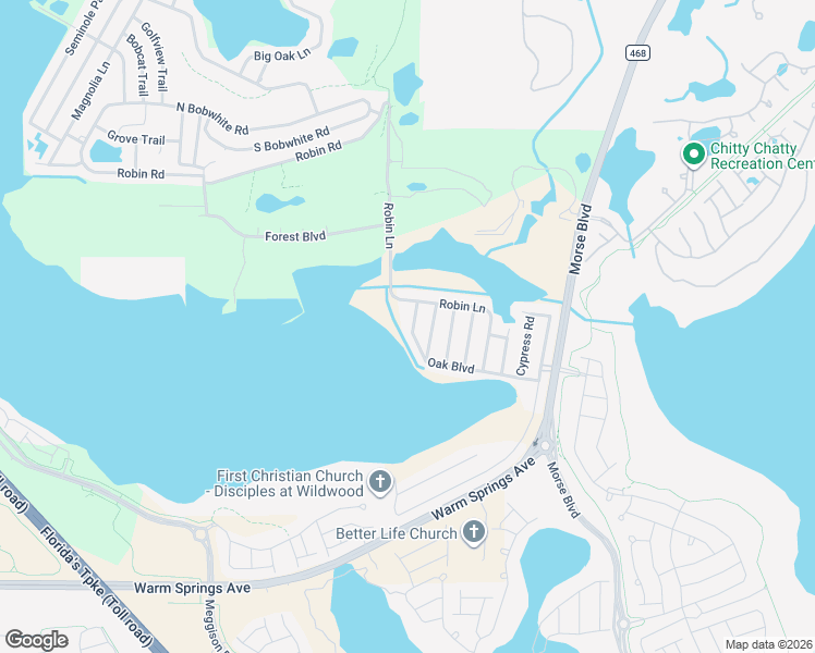 map of restaurants, bars, coffee shops, grocery stores, and more near 806 Oak Boulevard in Wildwood