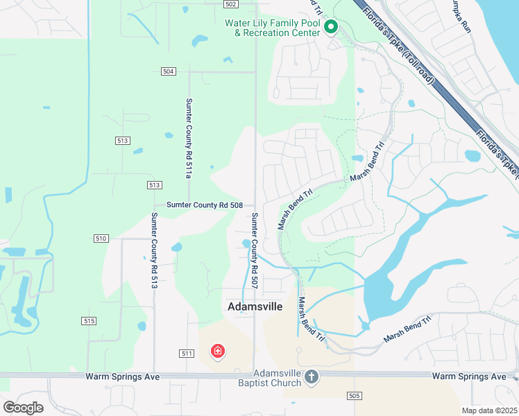 map of restaurants, bars, coffee shops, grocery stores, and more near 4582 County Road 508 in Wildwood