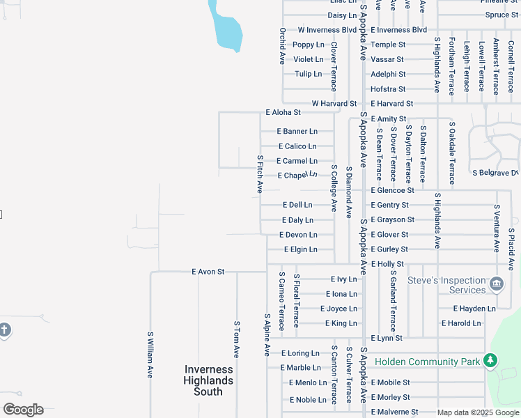 map of restaurants, bars, coffee shops, grocery stores, and more near 3655 South Fitch Avenue in Inverness
