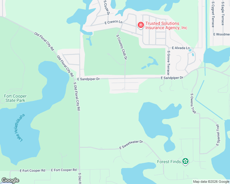map of restaurants, bars, coffee shops, grocery stores, and more near 8716 East Rosemont Court in Inverness