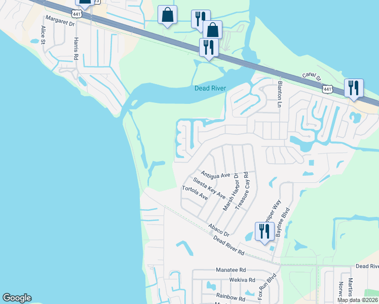 map of restaurants, bars, coffee shops, grocery stores, and more near 31540 Terrace Drive in Tavares