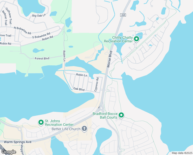 map of restaurants, bars, coffee shops, grocery stores, and more near 123 Cypress Road in Wildwood