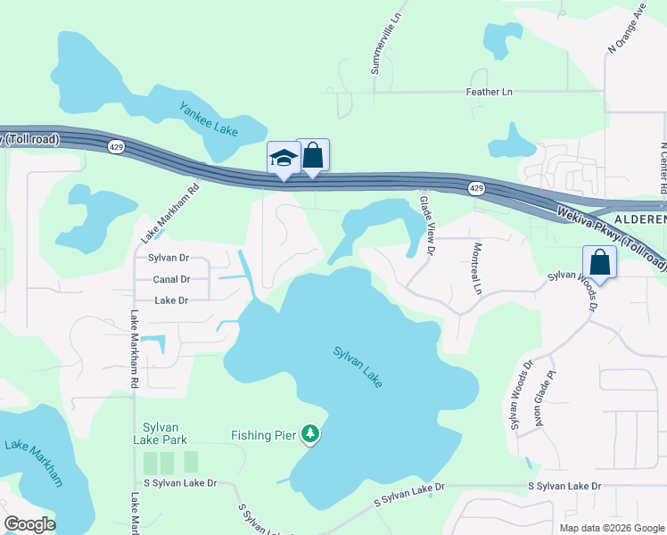 map of restaurants, bars, coffee shops, grocery stores, and more near 6921 Tallow Tree Road in Sanford