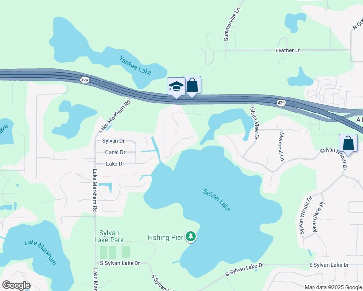 map of restaurants, bars, coffee shops, grocery stores, and more near 280 Maureen Drive in Sanford