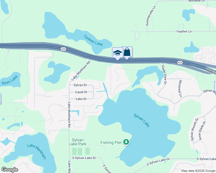 map of restaurants, bars, coffee shops, grocery stores, and more near 236 Maureen Drive in Sanford