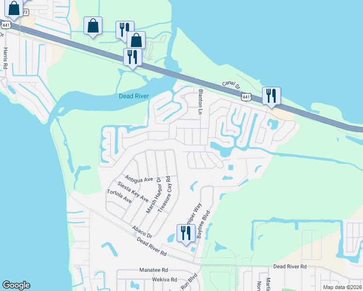 map of restaurants, bars, coffee shops, grocery stores, and more near 31649 Howard Street in Tavares