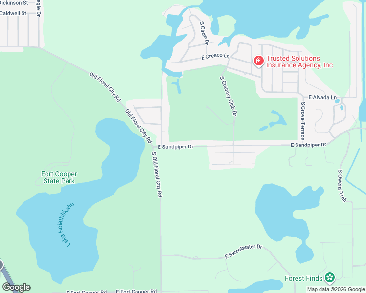 map of restaurants, bars, coffee shops, grocery stores, and more near 8505 East Sandpiper Drive in Inverness