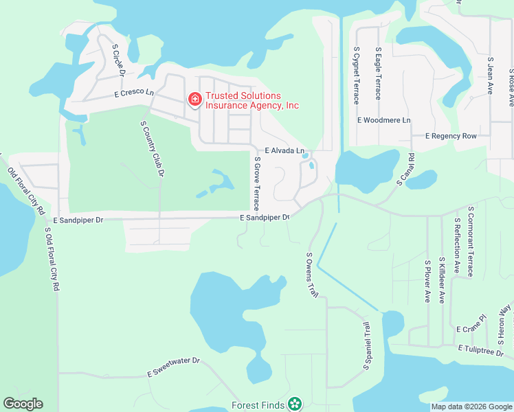 map of restaurants, bars, coffee shops, grocery stores, and more near 3351 South Grove Terrace in Inverness