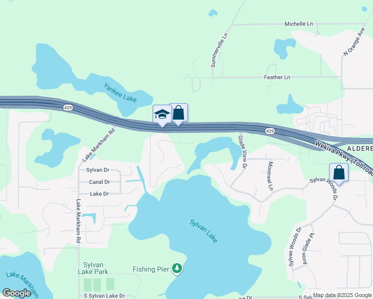 map of restaurants, bars, coffee shops, grocery stores, and more near 6930 Tallow Tree Road in Sanford