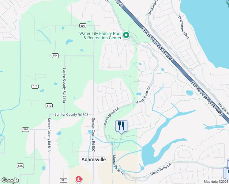 map of restaurants, bars, coffee shops, grocery stores, and more near Gustavsen Road in Wildwood