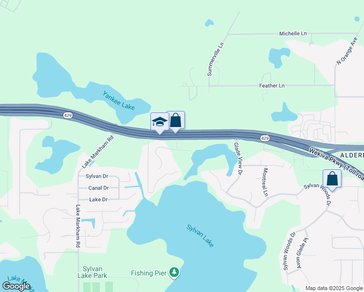 map of restaurants, bars, coffee shops, grocery stores, and more near 6930 Tallow Tree Road in Sanford