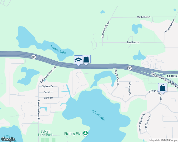 map of restaurants, bars, coffee shops, grocery stores, and more near 6930 Tallow Tree Road in Sanford