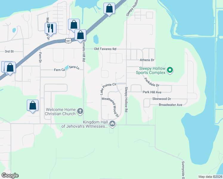 map of restaurants, bars, coffee shops, grocery stores, and more near 2287 Knollwood Drive in Leesburg