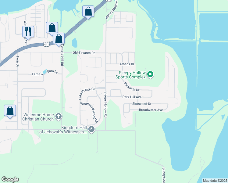 map of restaurants, bars, coffee shops, grocery stores, and more near 31826 Sunpark Circle in Leesburg