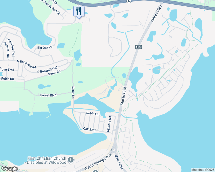 map of restaurants, bars, coffee shops, grocery stores, and more near Sandalwood Drive in Wildwood