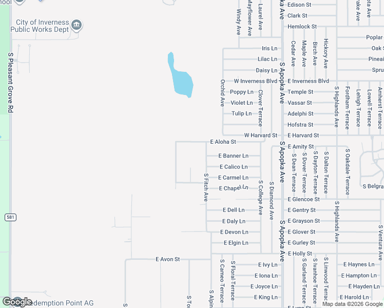 map of restaurants, bars, coffee shops, grocery stores, and more near 5820 East Aloha Street in Inverness