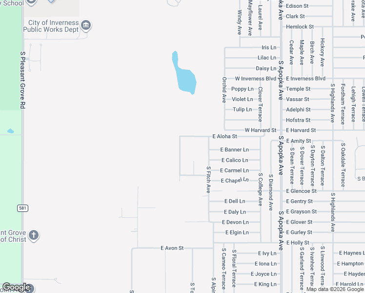 map of restaurants, bars, coffee shops, grocery stores, and more near 5766 East Aloha Street in Inverness