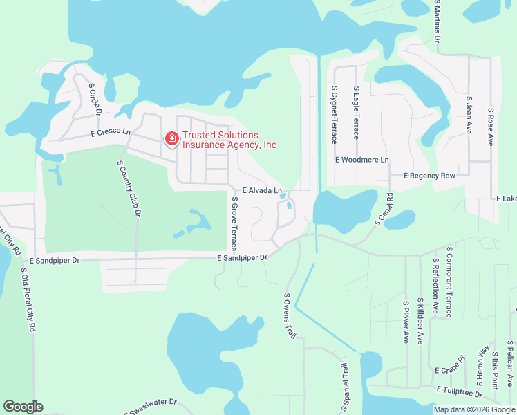 map of restaurants, bars, coffee shops, grocery stores, and more near 3365 South Winding Path in Inverness