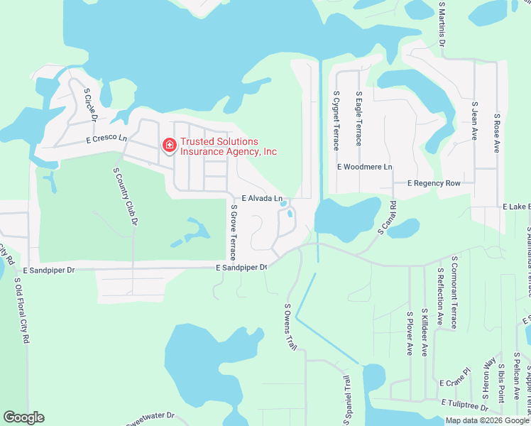 map of restaurants, bars, coffee shops, grocery stores, and more near 3365 South Winding Path in Inverness