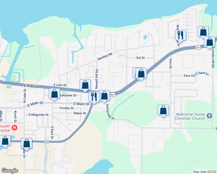 map of restaurants, bars, coffee shops, grocery stores, and more near 1451 Fernleaf Drive in Leesburg