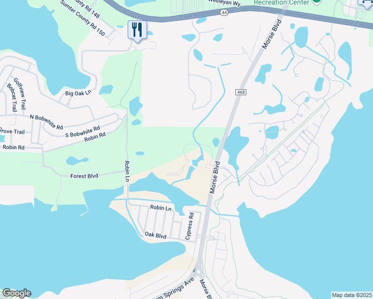 map of restaurants, bars, coffee shops, grocery stores, and more near 13103 Sandalwood Drive in Wildwood