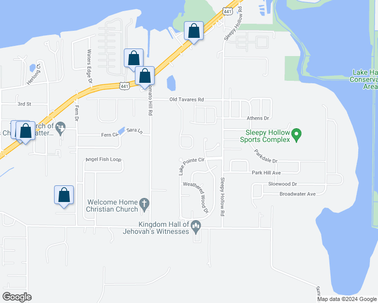 map of restaurants, bars, coffee shops, grocery stores, and more near 341 Crestrun Loop in Leesburg