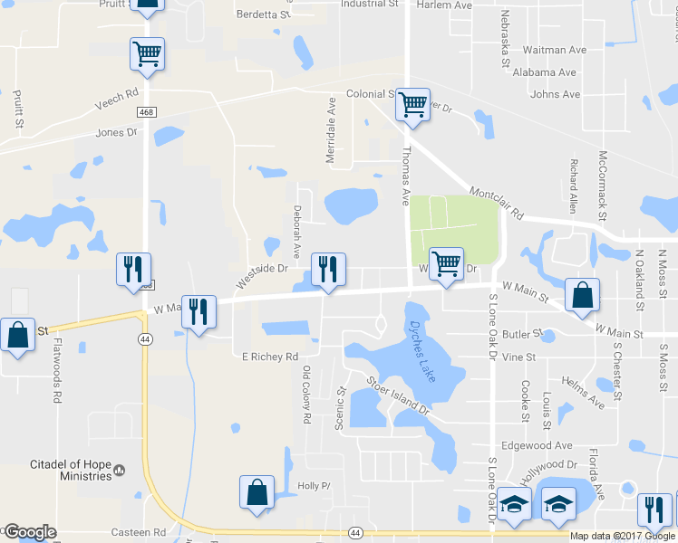 map of restaurants, bars, coffee shops, grocery stores, and more near 111 North Nursery Road in Leesburg