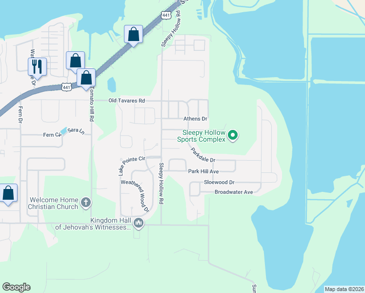 map of restaurants, bars, coffee shops, grocery stores, and more near 31837 Sunpark Circle in Leesburg