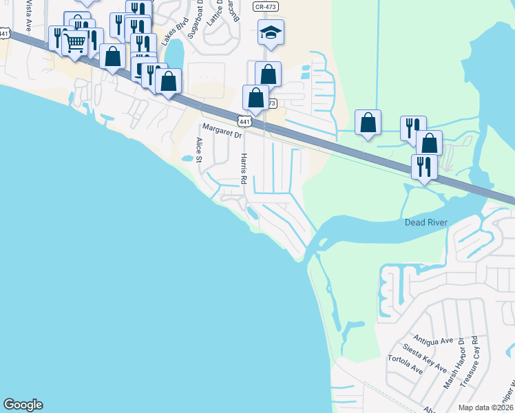 map of restaurants, bars, coffee shops, grocery stores, and more near 11021 Cypress Street in Tavares