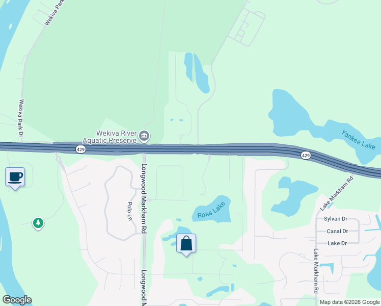 map of restaurants, bars, coffee shops, grocery stores, and more near 7925 Florida 46 in Sanford